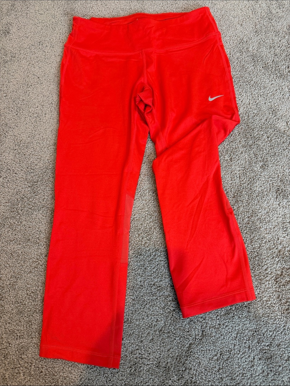 Nike Red Women's Capri Leggings with Reflective Swoosh